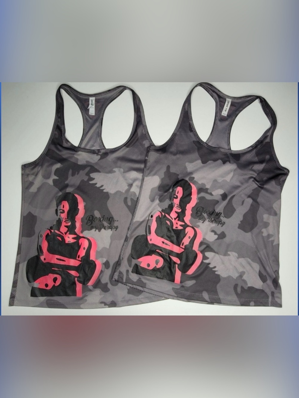 2 Womens "Boxing My Therapy" Tanks Small